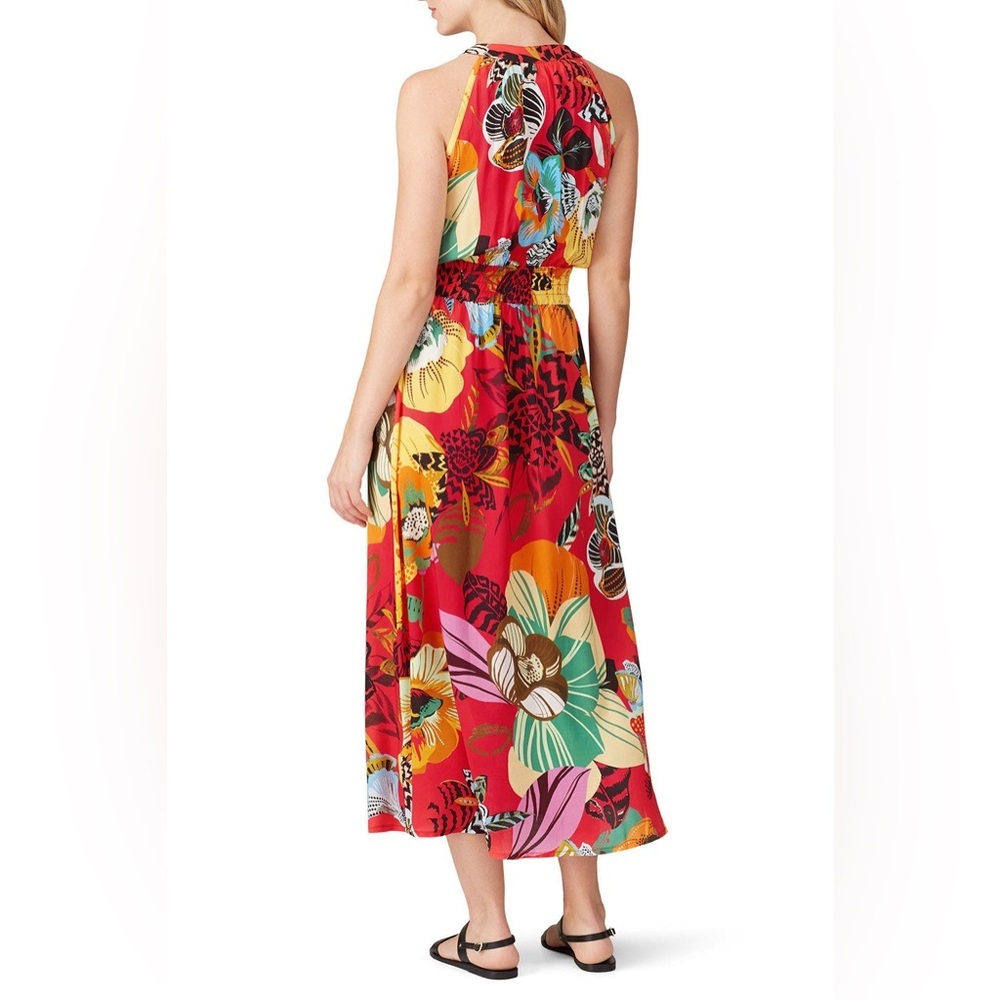 Aldomartins Burge Maxi Dress Vibrant Tropical Resort Coastal  Floral Size 6 S - Picture 3 of 15